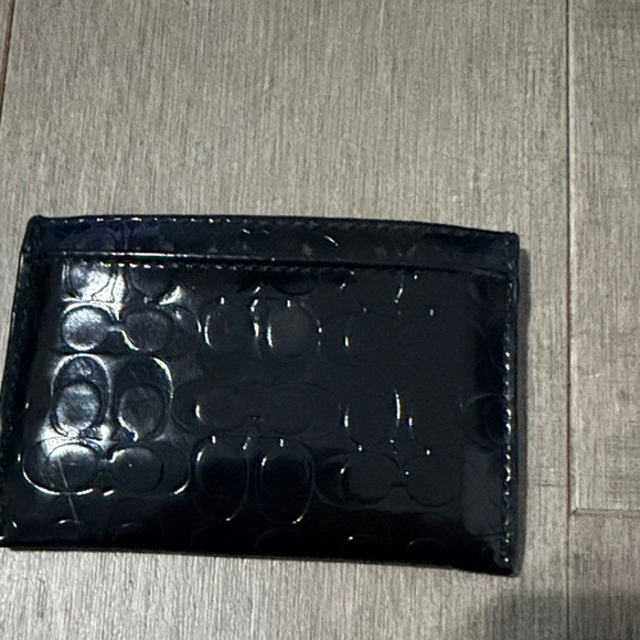 Coach Embossed Black Card Holder - Picture 3 of 4